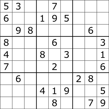 A typical Sudoku puzzle